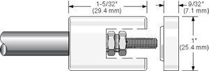430" diameter heater has 10-32 screw terminals Type T MICA Insulator.