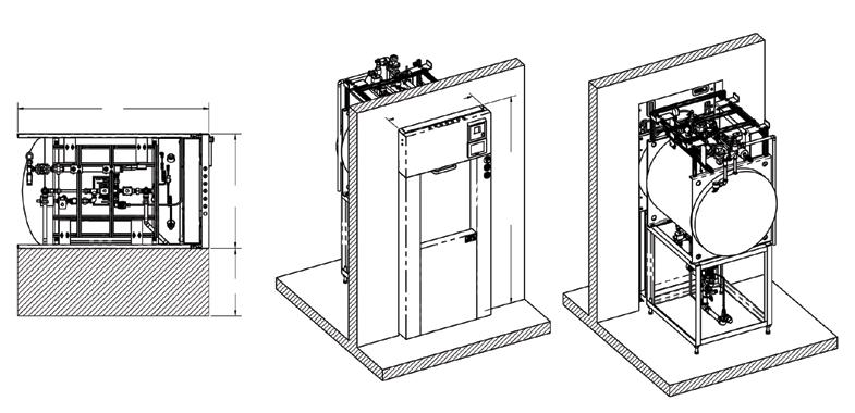 LSII STERILIZER SINGLE DOOR CABINET Cover shown open (is also detachable for service).