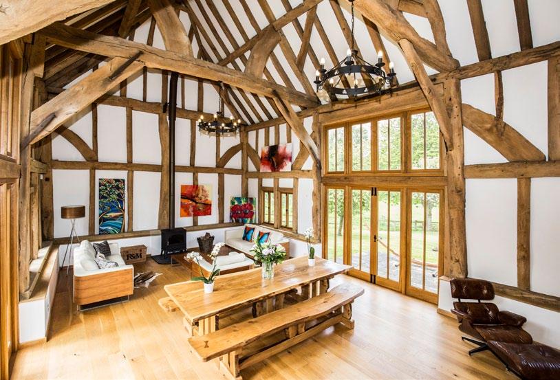 DANESHILL Bramley, Guildford, Surrey, GU5 0LA Wonderful rural family house with a fabulous modern internal design and detached 15th century barn and cottage enjoying outstanding open views across