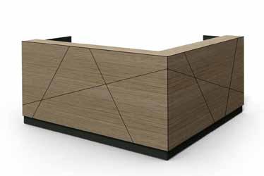 Height 1100mm Width 1800, 2100, 2400mm Depth 850mm AXIS RECEPTION DESK Clean minimal lines that reflect a contemporary style. Made to order to suit your needs.