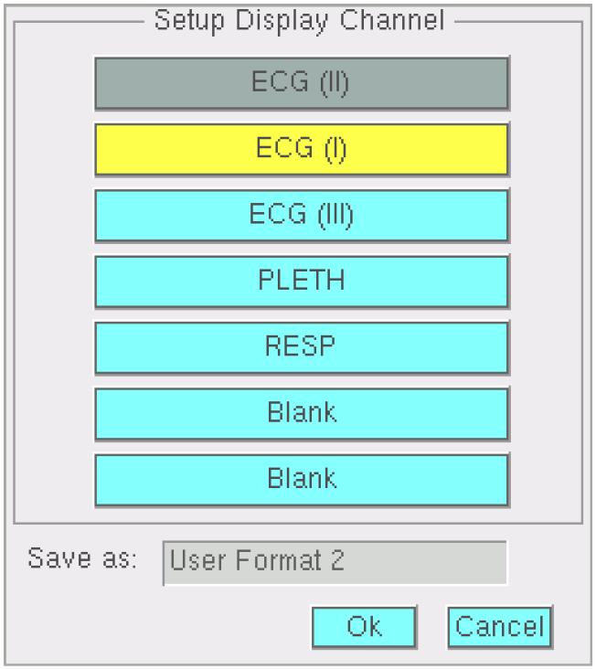 USER FORMAT Selecting User Format in the Display menu displays the following menu: In the User Format menu, the display format of the main interface can be set. The system supports five user formats.
