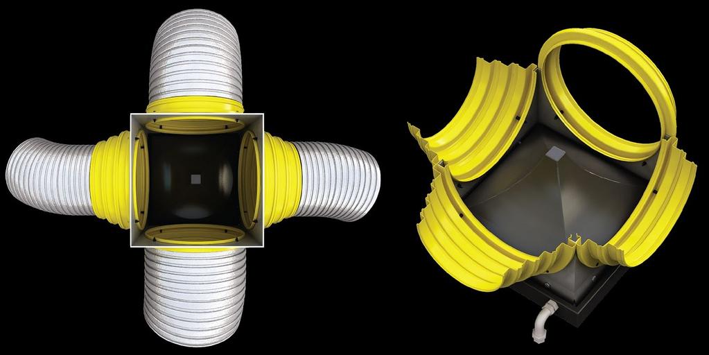 FLEXIBLE DUCTING THREE-WAY OR FOUR-WAY DUCTING, IN A CLICK DDK2 arrives ready for easy