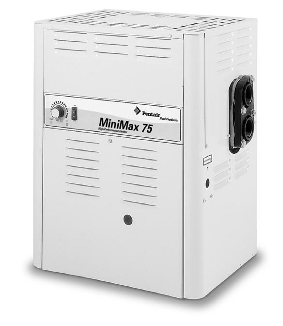 Heaters and Heat Pumps MiniMax 75 MiniMax 75 High Performance Pool and Spa Heater Featured Highlights Millivolt standing pilot version in natural gas Quiet and dependable operation from packaged