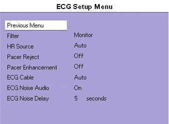 FIGURE 4-9 ECG Sizes Menu To display the ECG Sizes Menu: 1. On the front panel: Press the Normal Screen key to return to the normal screen. 2.