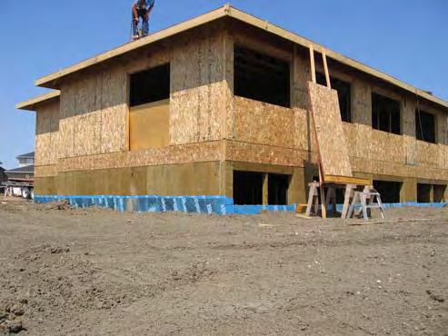A view of the house near the completion of the framing stage is shown in Figure 9.