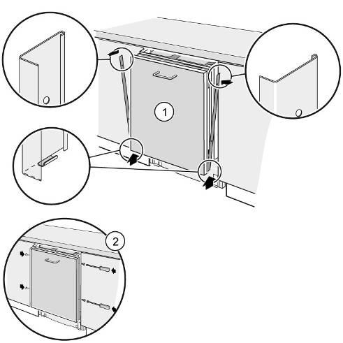 VORSICHT Mounting by using screws The long screws, which are used in solid furnitures,