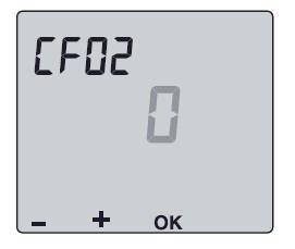 CF02 AUTO mode temperature display option Press + or to