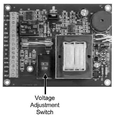 Locate the internal voltage adjustment switch on the monitor board. 2.