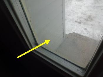 Fog/condensation in Thermopane glass door observed. This is an indication of a failed seal.