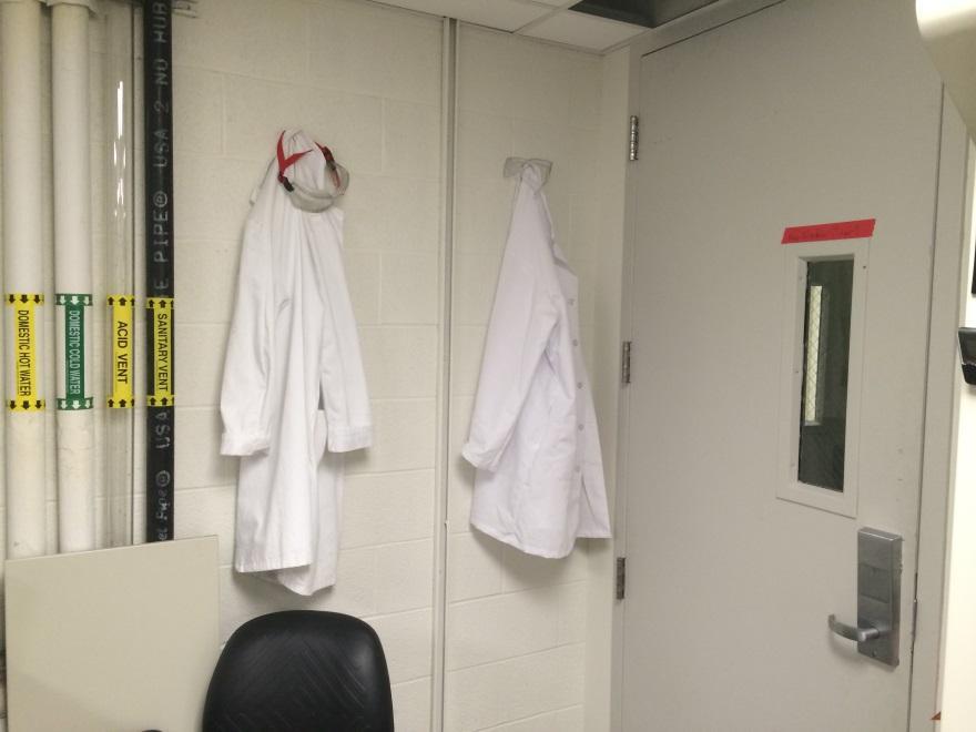 gas cylinder Lab coats should be worn when working with dangerous chemicals Consult MSDS
