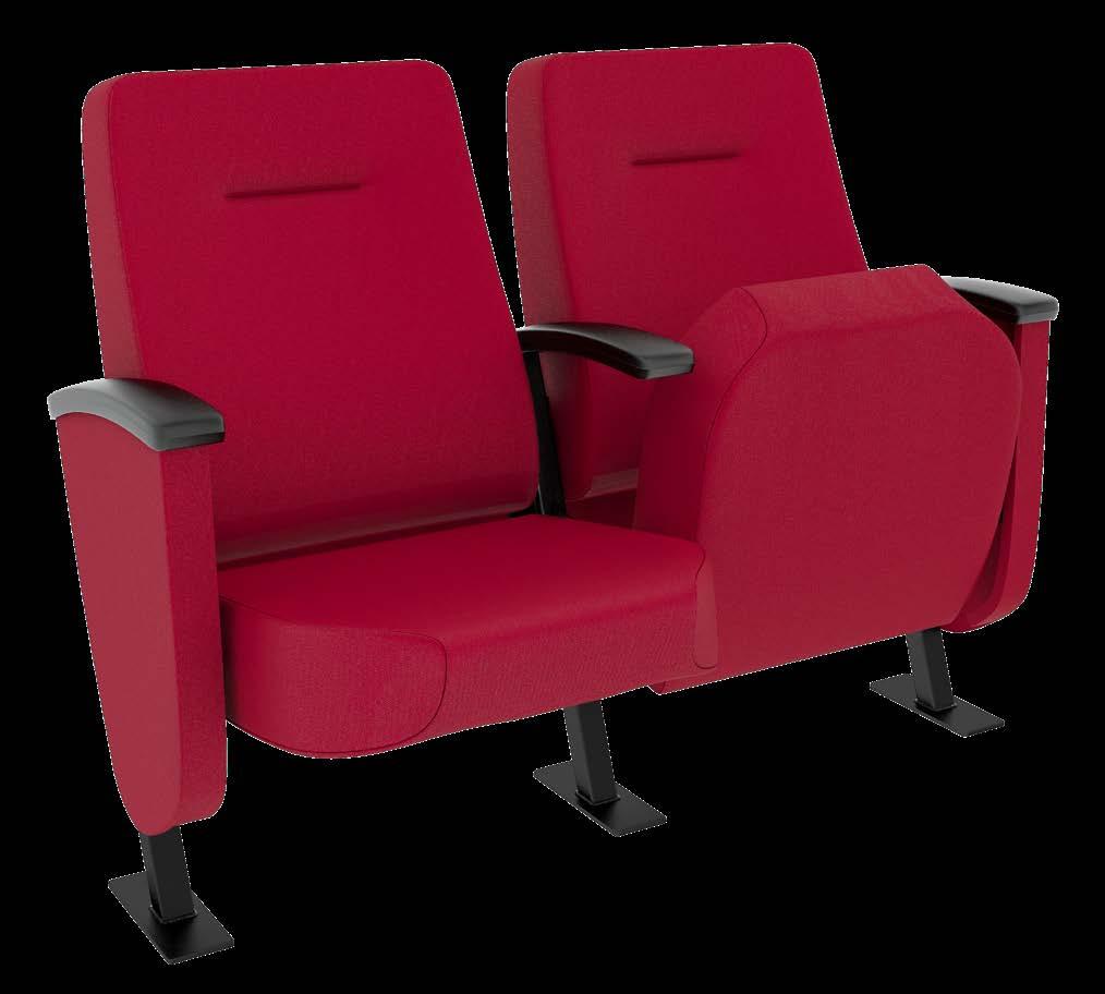 The armrest can be in polyurethane, wood or fabric.