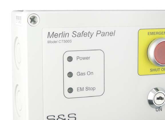 The panel is fully compatible with S & S Northern remote emergency stop terminals allowing a large number of emergency terminals to be connected in series and wired back to the panel.