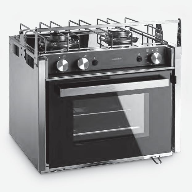 GAS With electrical ignition and interior light in oven DOMETIC MOONLIGHT TWO Gas oven with grill and 2-burner hob This affordable, high quality gas oven with grill and two-burner hob is the ideal