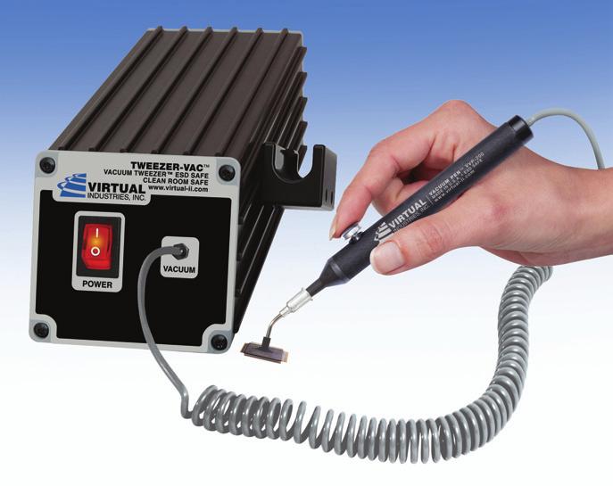 BENCH TOP SYSTEMS AND ACCESSORIES ESD-SAFE TV-1000 TWEEZER-VAC VACUUM TWEEZER Kits A general purpose vacuum handling tool that plugs directly into your line voltage, Volt 50/60 Hz.