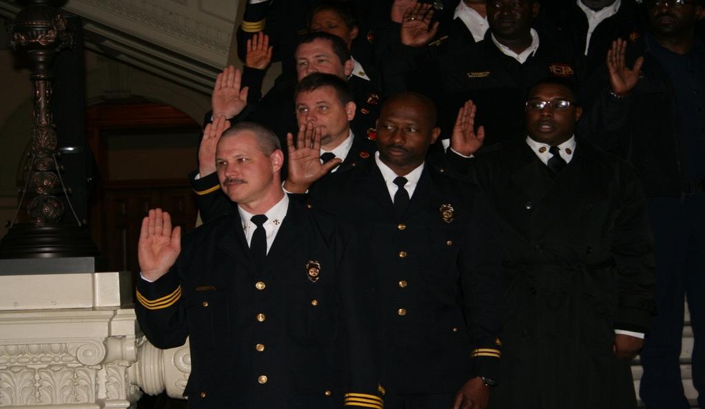 Investigations Fire Marshal Mark Hathaway and Assistant Fire Marshal Eric Williams were deputized by Safety Fire Commissioner Hudgens as fire investigators at the 2012 Georgia Firefighters