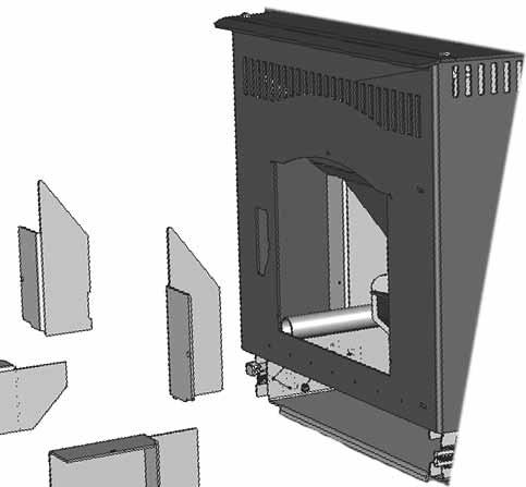 insulation between the two layers is in tact. Vacuum or brush exhaust passage h. You can now return all pieces inside the firebox and close the door. i. Release the spring latches and slide the insert body out onto the hearth or onto the service rail kit, if purchased.
