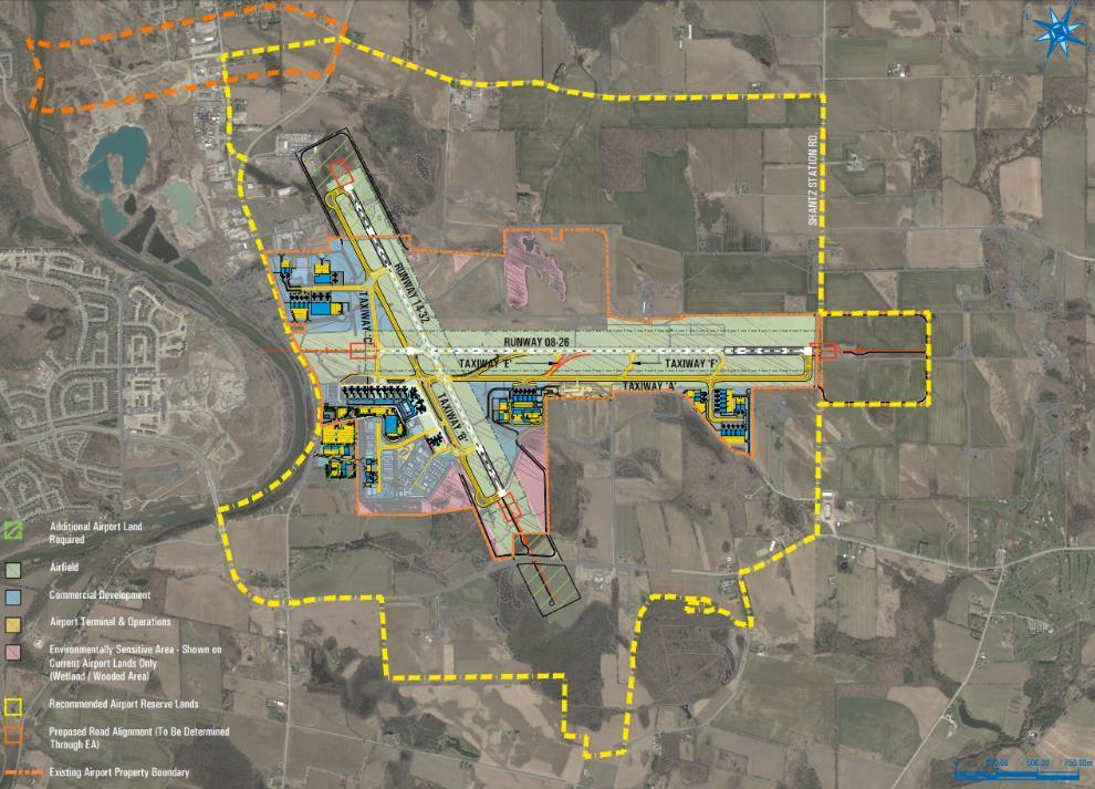 Figure 5: Region of Waterloo International Airport Master Plan Illustration of Airport Reserve Lands To ensure land use compatibility between the Airport and future development, the Airport Master