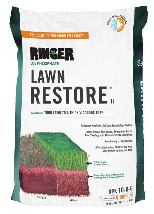 Treats 5,000 sq ft per 25 lb bag 10-0-6 NPK Produces healthier soil and a robust root system Helps repair thin lawns, strengthen