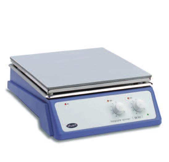 performance in mind. The Hot warning light will flash whenever the plate temperature is above 50 C and will operate even when the hotplate is turned off and connected to the mains.