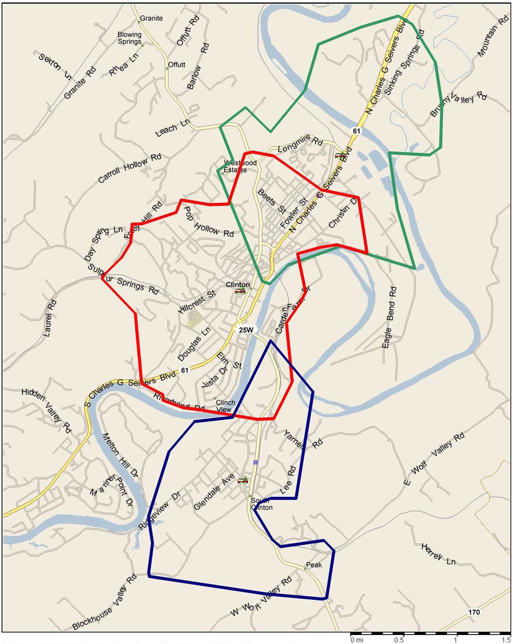 Figure 3 Clinton Fire Stations and 1.