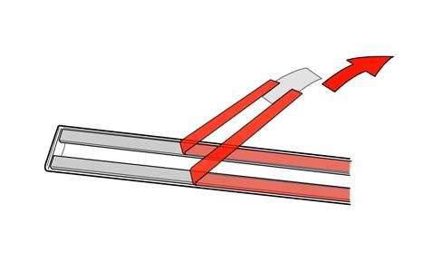 Fig. 2-3 (c) Apply a horizontal strip of tape along the length of the doors as shown in Fig. 2-3. Make certain the bottom edge of this horizontal strip of tape is aligned with the marks on the vertical strips of tape and that the tape is straight and doesn t sag in the center.