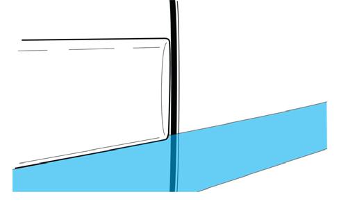 shown in Fig. 3- and Fig. 3-3. The bottom edge of the molding is aligned vertically with the top edge of the horizontal tape strip.