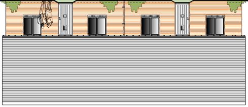 elevations of the dwellings through the site are