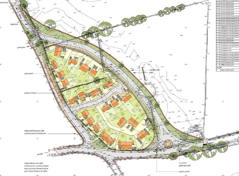 7. Character and Layout The layout of the site has been carefully considered following an assessment of the village and the desire to re-align the A495. The key elements of the layout are: 1.
