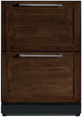 T24UR800DP UNDER-COUNTER DOUBLE DRAWER REFRIGERATOR CUSTOM PANEL-READY Also Available: T24UR820DS - with Professional Series Handle T24UR810DS - with Masterpiece Series Handle FEATURES & BENEFITS -