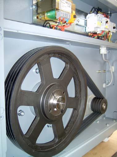 RSP 15 Transmission Transmission and flywheel pulley are integrated on the machine right side, which