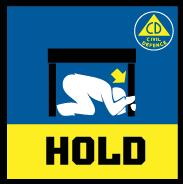 DURING AN EARTHQUAKE, IF YOU: ARE OUTSIDE: Move to an open clear area if safe to do so. Avoid falling hazards. Drop, Cover and Hold. Protect your head and neck.