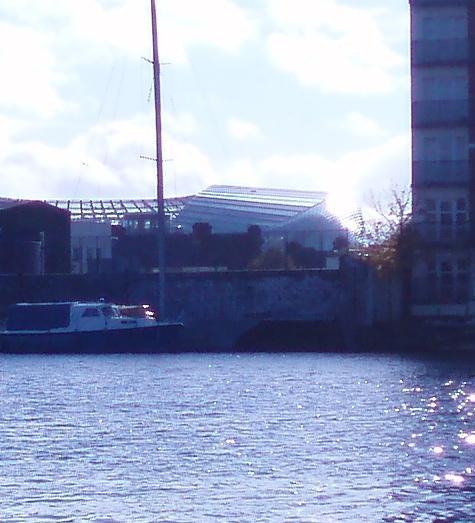visual amenities of the area but also as an aid to legibility. A view of the eastern side of the stadium is visible along the mouth of the River Dodder from the north quays (View 2).