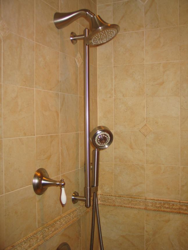 When the tile in the shower was removed, the source of the leak was unconvered.