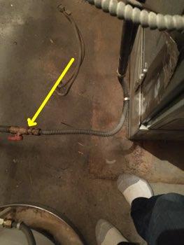 line shutoffs are located above the water heater.