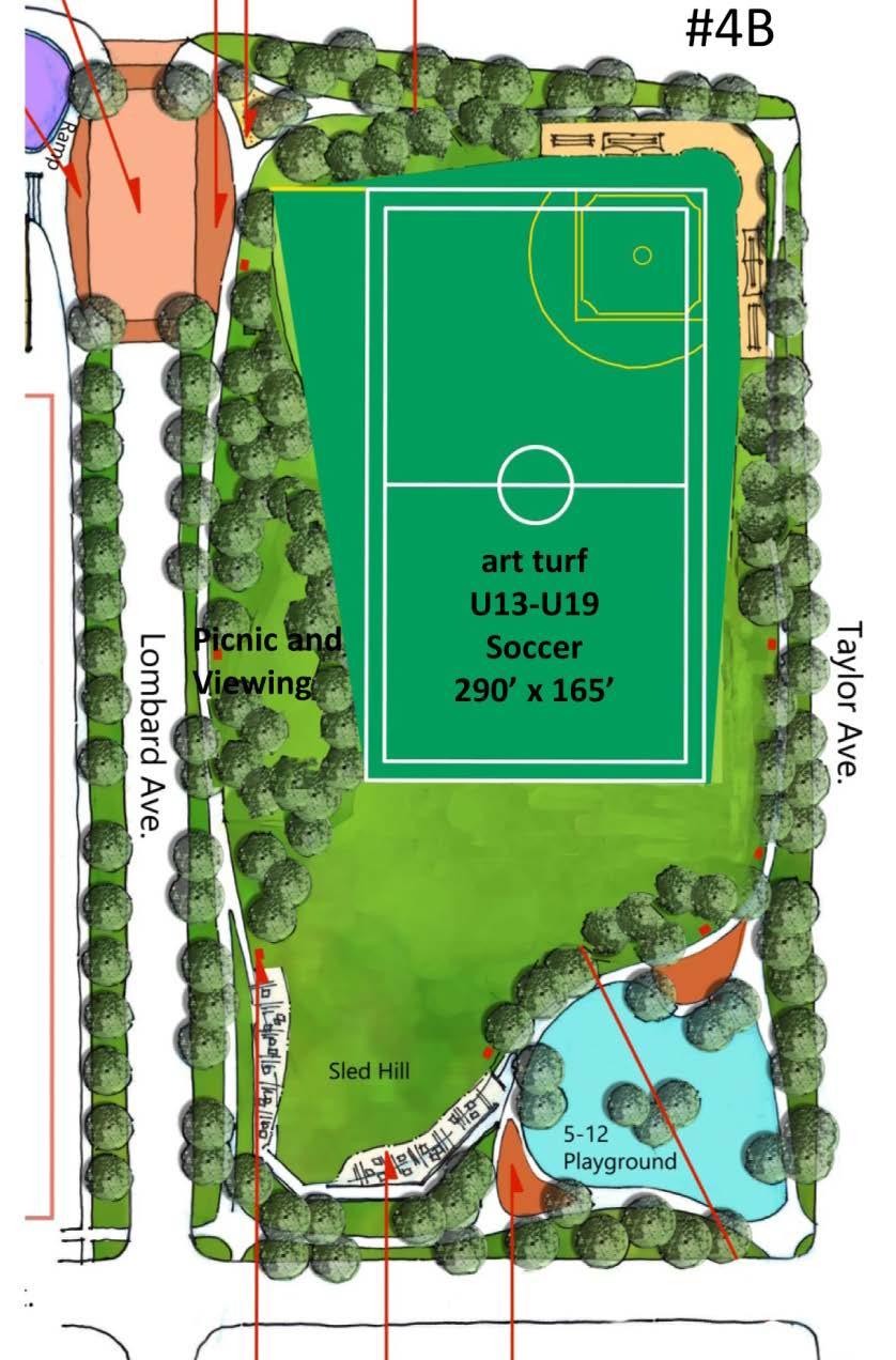 Scheme 4B 178 votes Main comments Has the largest field/most space 43 Artificial turf/most practical 119 162 Note: larger than today but larger field only if infield