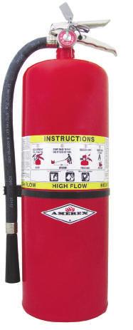 HIGH FLOW Dry Chemical Amerex Corporation 6 Year Warranty Stored Pressure Design Dependable Drawn Steel Cylinders Durable High Gloss Polyester Powder Paint Brass Valve - Heavy Duty Chrome Plated