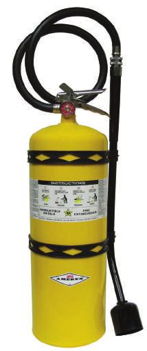 Amerex Corporation 6 Year Warranty Stored Pressure Design Dependable Drawn Steel Cylinders Special corrosion resistant yellow Class D color coded paint finish Temperature Range -40 F to 120 F CLASS D