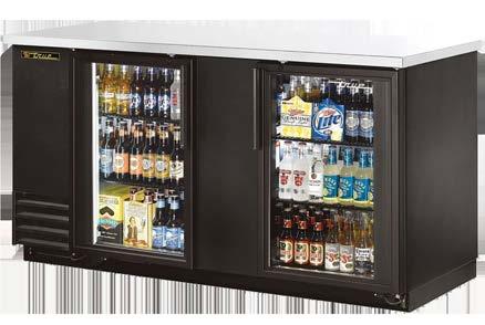 Matching black aluminum back. Interior - Stainless steel floor with 1/2 (13 mm) reinforced lip and heavy gauge galvanized steel walls. NSF-7 approved for packaged and bottled product.