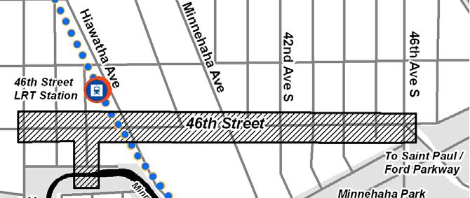 Project Location Pedestrian Area Hiawatha Avenue to 46th Avenue Residential Area 34th Avenue to