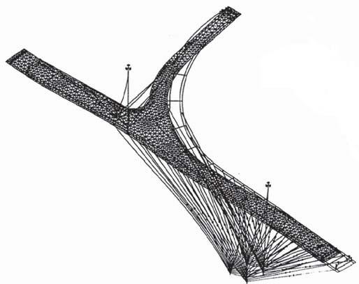 Fig. 4: 1 st mode of the bridge f 1 0.967 Hz Fig.