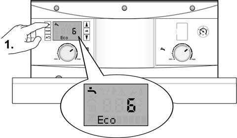 OPERATING THE BOILER DOMESTIC HOT WATER ECO MODE: Eco mode is an energy saving feature which alters the cycling function of the burner for heating the heat store tank.