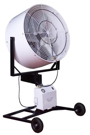 CB730 CB736 CB724L 24ʺ Mid Pressure Cooler 30ʺ Industrial Cooler 30ʺ 3-speed Industrial Pedestal Fan with OSHA guard and wheels. 10 nozzle stainless steel mist ring powered by.