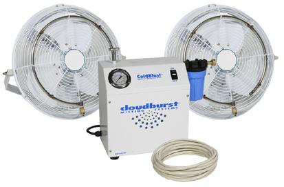 In these areas, the use of misting fans can help move the cooled area to the desired location or spread it over a large location. Fans are especially helpful in areas with high humidity-60% and above.