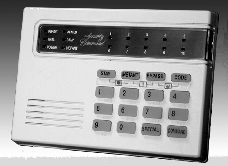 Tomorrow s technology for today s security needs. The Security Command Keypad Welcome Congratulations on your decision to purchase a Security Command system.