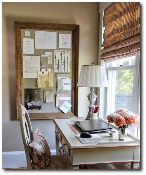 Henhurst Interiors posted a stunning picture of their office space, showing how beautiful a bulletin board can look in any space in the house.
