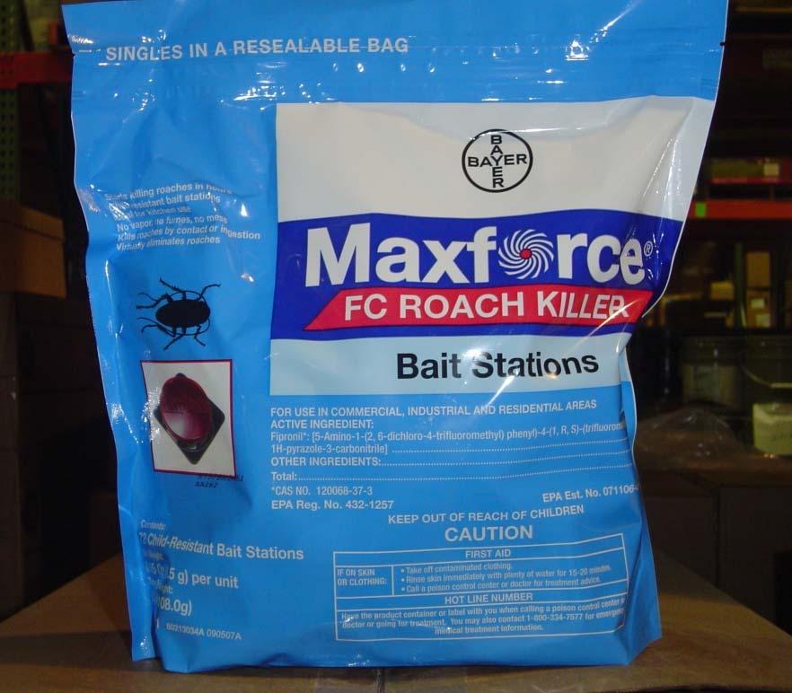 EN0010 = Part Number Roach Bait Stations = Common Name (Order 1 bag to get 72 stations) MAXFORCE Roach Bait Stations = MSDS Name Used for: Used for controlling roach problems. Read label before use.