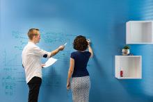 Choose Smart Wall Paint Clear for a dry erase surface in any colour.