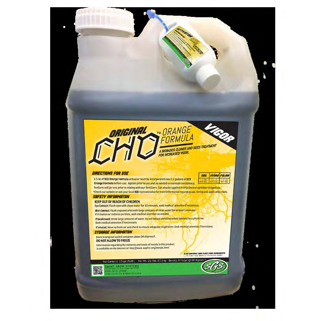 ORIGINAL CHO ORANGE FORMULA Orange Formula is a low ph, plant-derived liquid seed treatment formulated to increase seed vigor, encourage root activity and enhance water and nutrition absorption.
