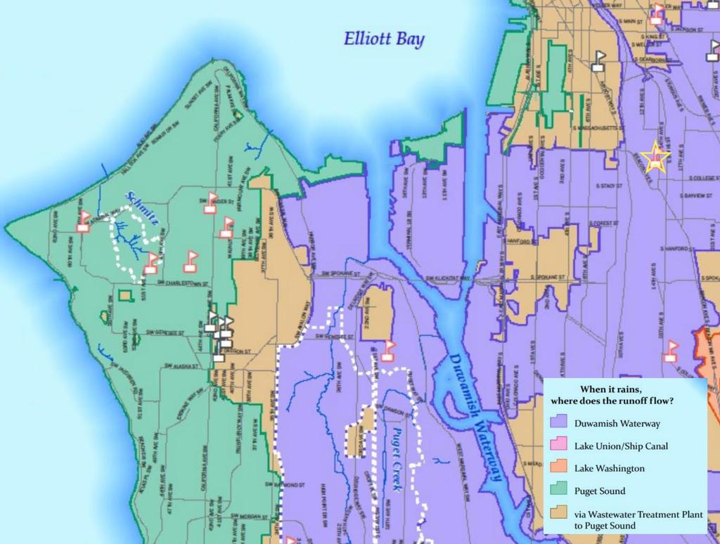 Where does your stormwater runoff end up? The stormwater around your school enters into Puget Sound through the Duwamish Waterway.