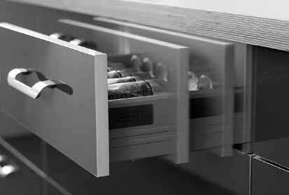 The drawers can also be used with drawer dampers which cushion the closing action and ensure the drawers close slowly, softly and quietly - regardless of how much force you use, or what you have